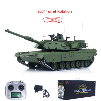 1/16 TOUCAN Remote Control Battle Tank 3918 Abrams M1A2 Metal Gearbox 360 Rotation Barrel Recoil Elevation Laser Aiming Light