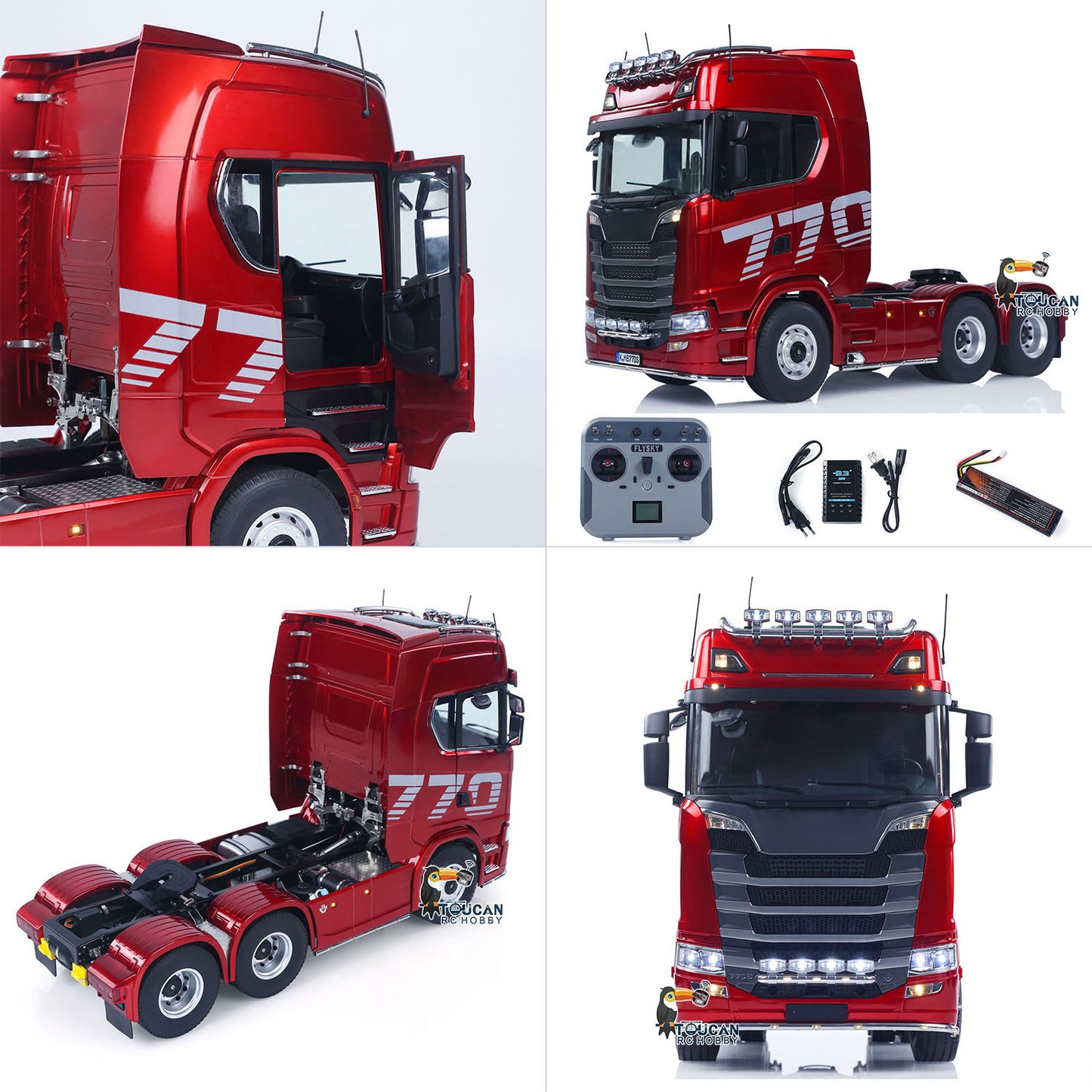 US STOCK KABOLITE 1/14 770S 100 RC Tractor Truck 6x6 Remote Control Lorry Car 2Speed Gearbox Differential Lock Battery Radio RTR Model
