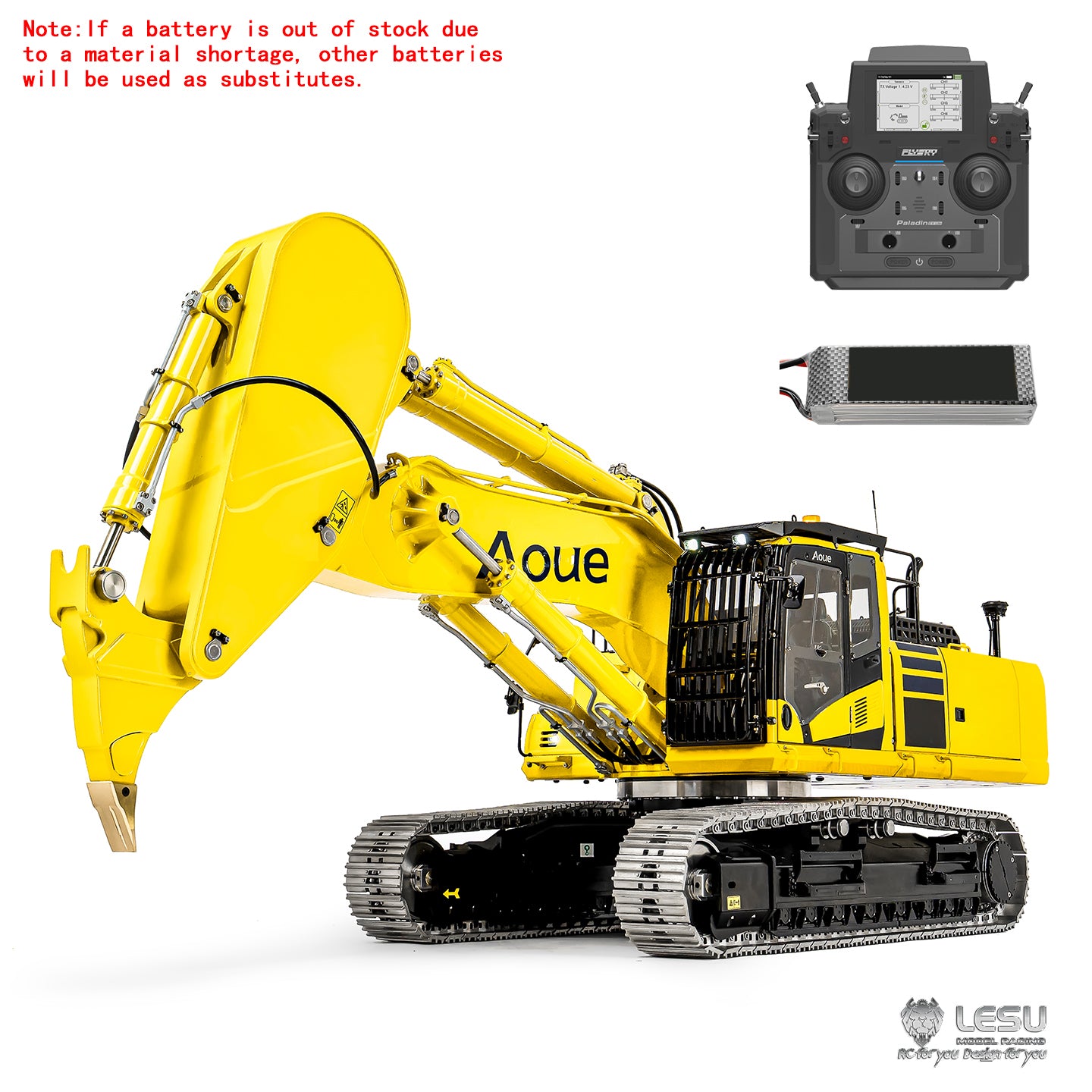 1/14 LESU RC Metal Excavator Model PC500 Radio Control Hydraulic Crawler Digger Machine with Rock Arm LED Lighting System
