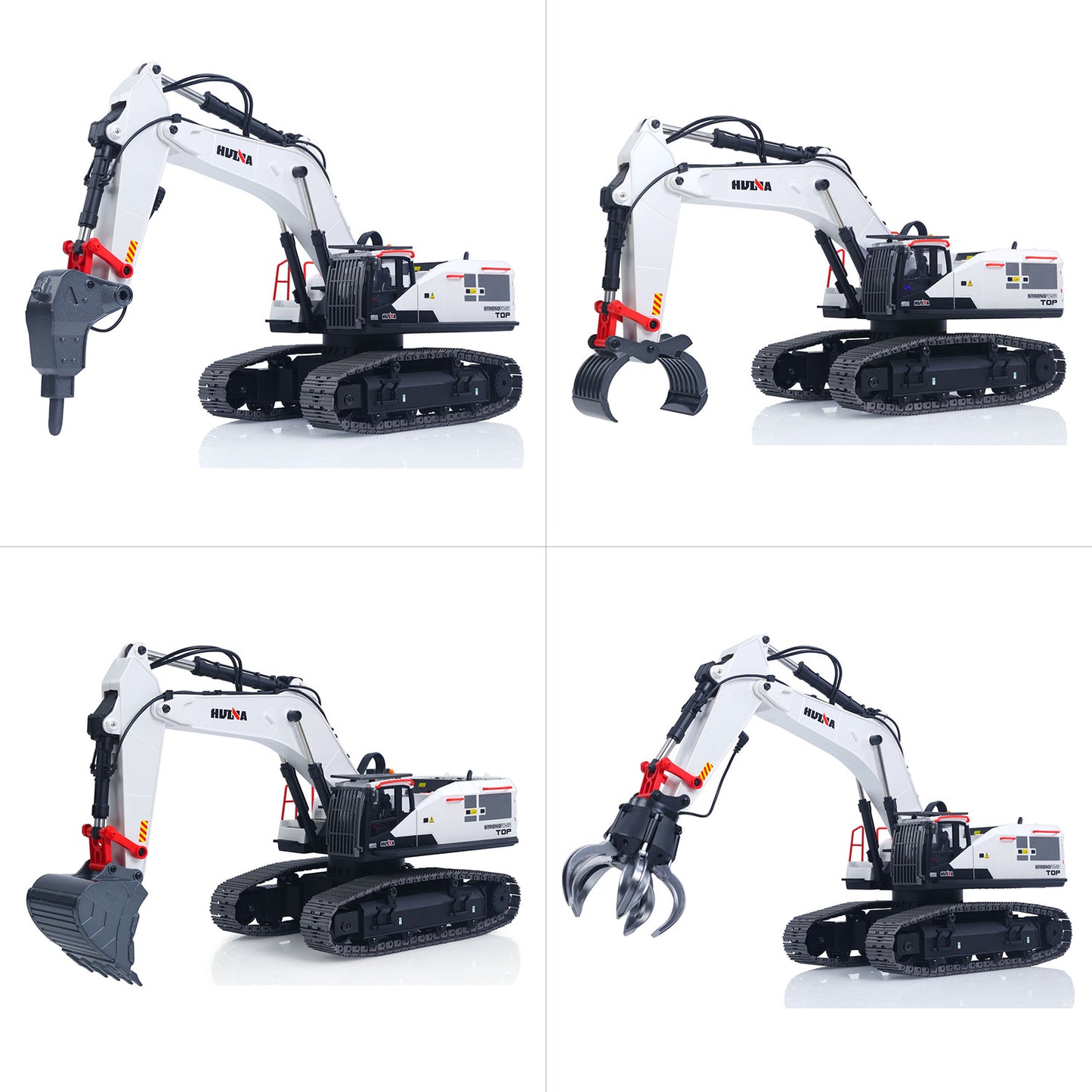 US STOCK 1/14 HUINA RC Metal Excavator Model Toys 1594 Radio Control Digger Light Sound Battery