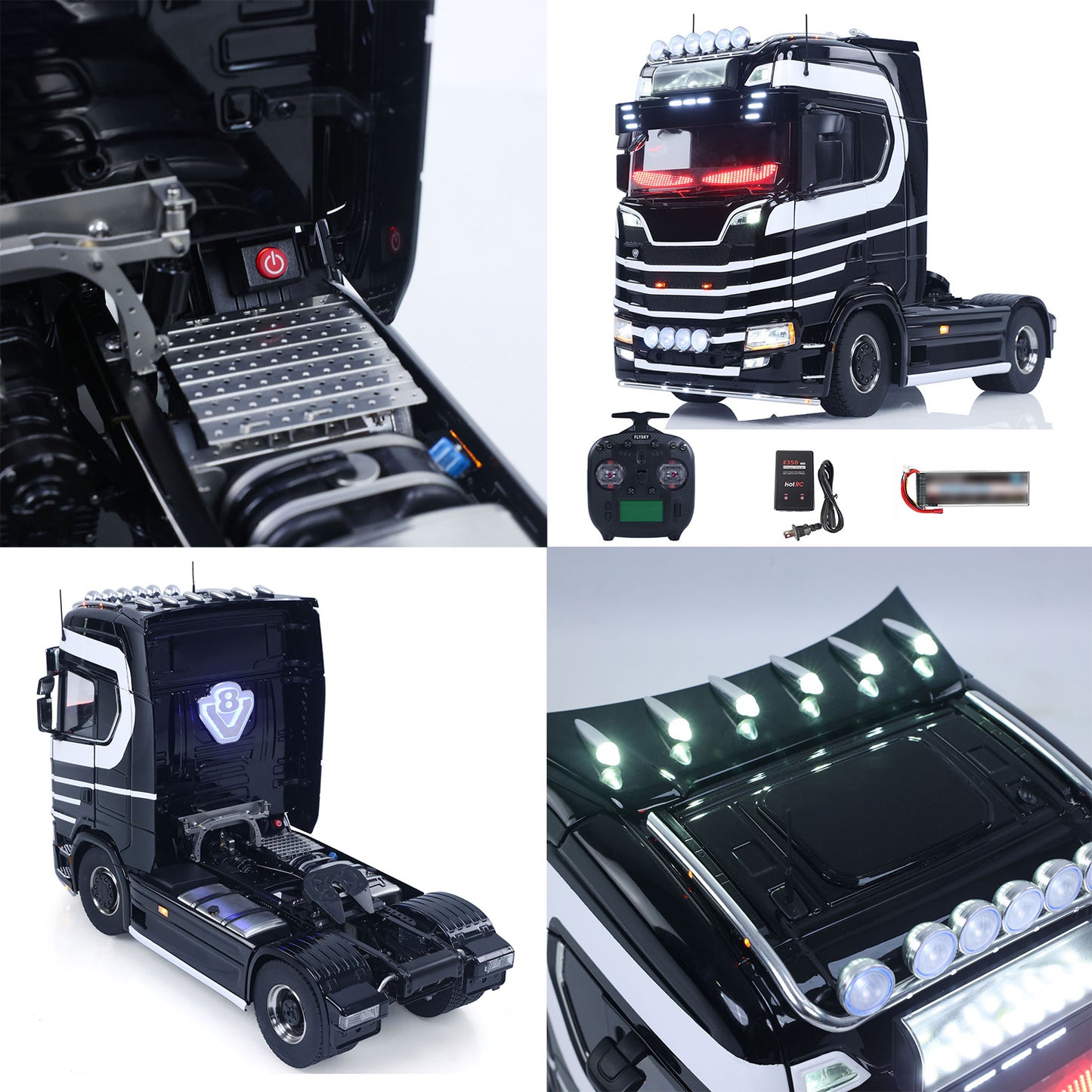 Unitru 05 770S 1/14 RC Tractor Truck 4x4 Metal Chassis RTR 3Speed Gearbox Remote Control Lorry Car Smoke Light Sound ST8 Battery