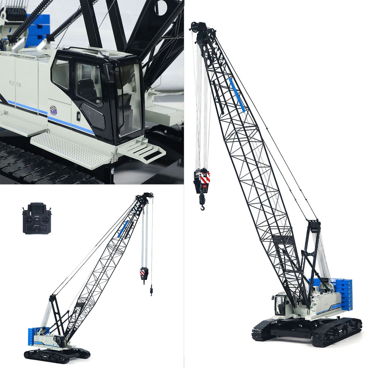 Metal 1/14 RC Hydraulic Crawler Crane C1200 Remote Control Construction Vehicle Ready to Run Flysky PL18 LITE Radio Brushless Motor Battery