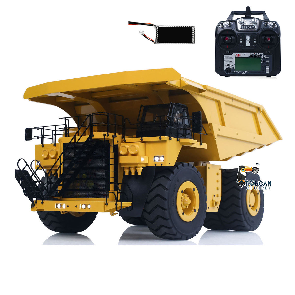 Metal 1/20 RC Hydraulic Mine Truck 793D Heavy Duty Remote Control Dumper RTR 2Speed Gearbox Flysky I6X Radio Light System