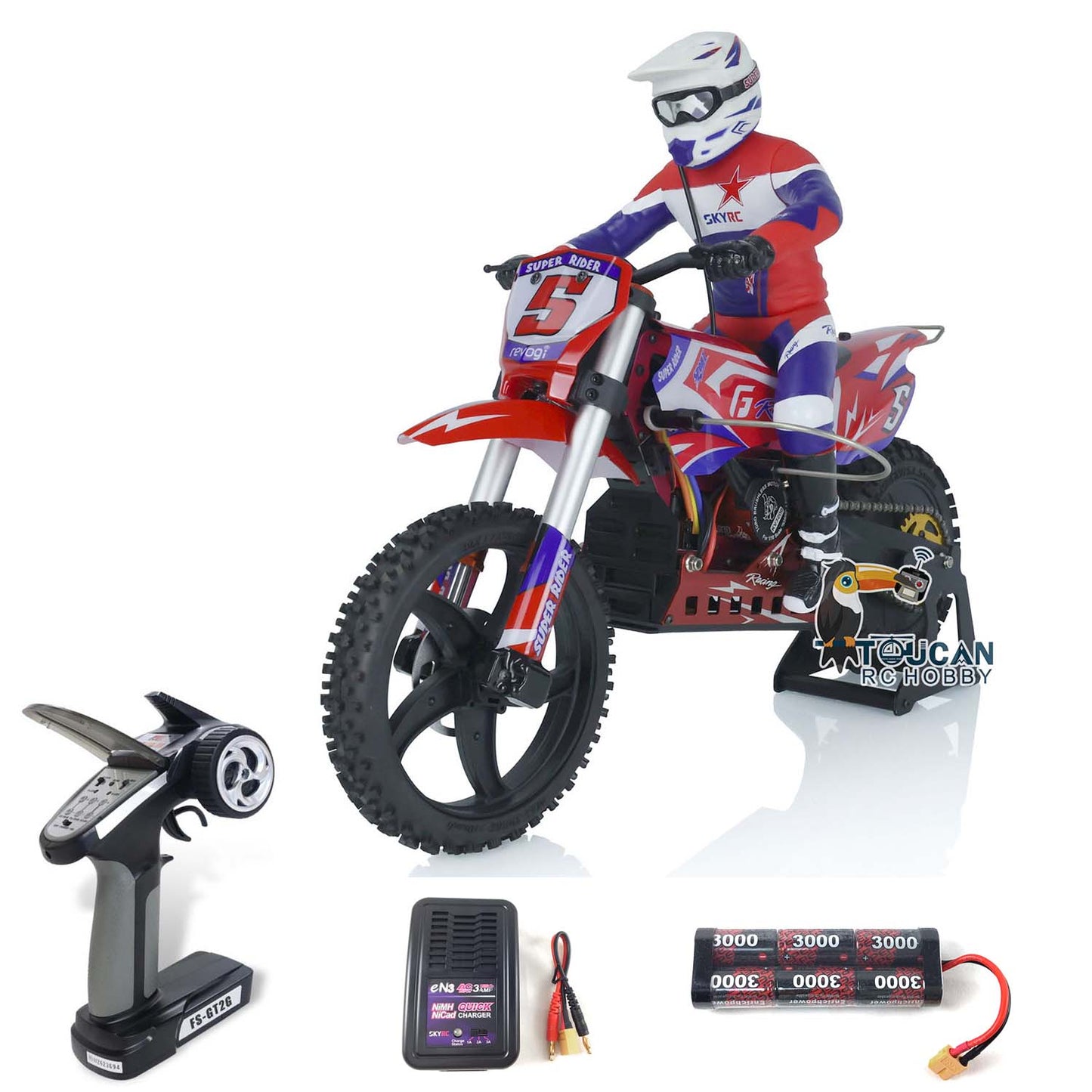 US STOCK Second Hand Skyrc Super Rider SR5 1/4 Scale Red RTR RC Motor Bike Model Balance Battery