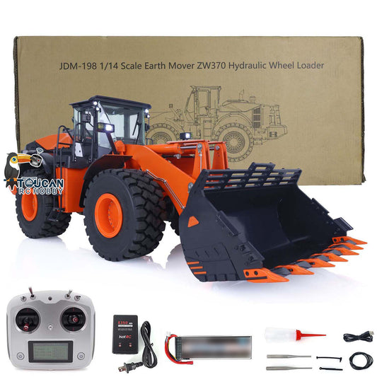 US STOCK 1/14 RC Hydraulic Loader for JDM 198 RTR HITACHIA ZW370 Construction Vehicles