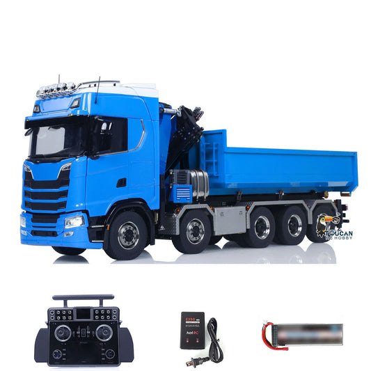 SA770S 1/14 RC Camion à benne basculante à grue hydraulique 10X10 Voiture à benne basculante complète radiocommandée