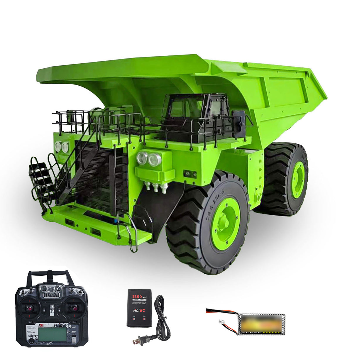 Metal 1/20 RC Hydraulic Mine Truck 793D Heavy Duty Remote Control Dumper RTR 2Speed Gearbox Flysky I6X Radio Light System
