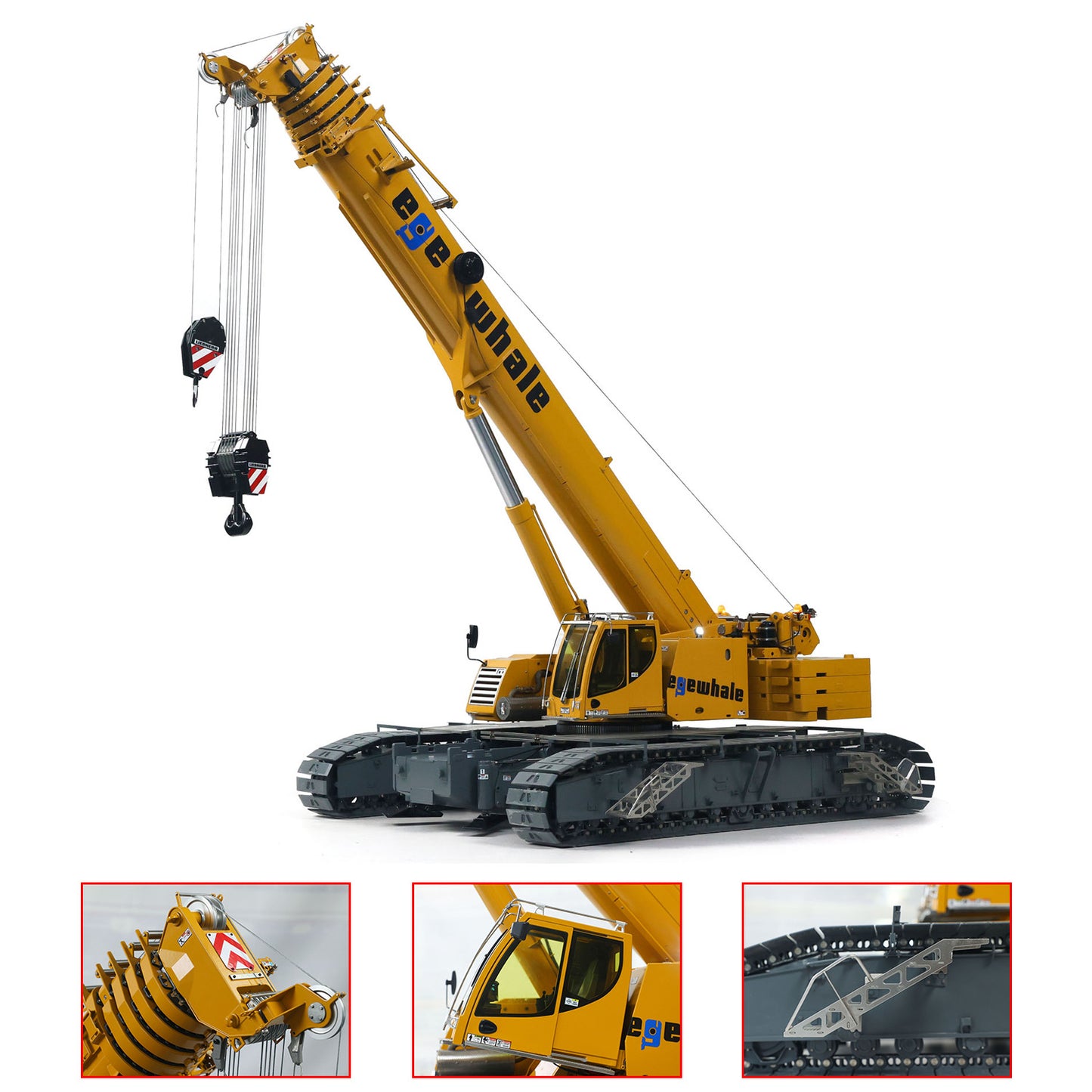 Pre-Order Eyewhale 1/14 Metal Remote Control Hydraulic Telescopic Crawler Crane Truck RC Hoist Model Brushless ESC Frsky Radio 5D Joystick