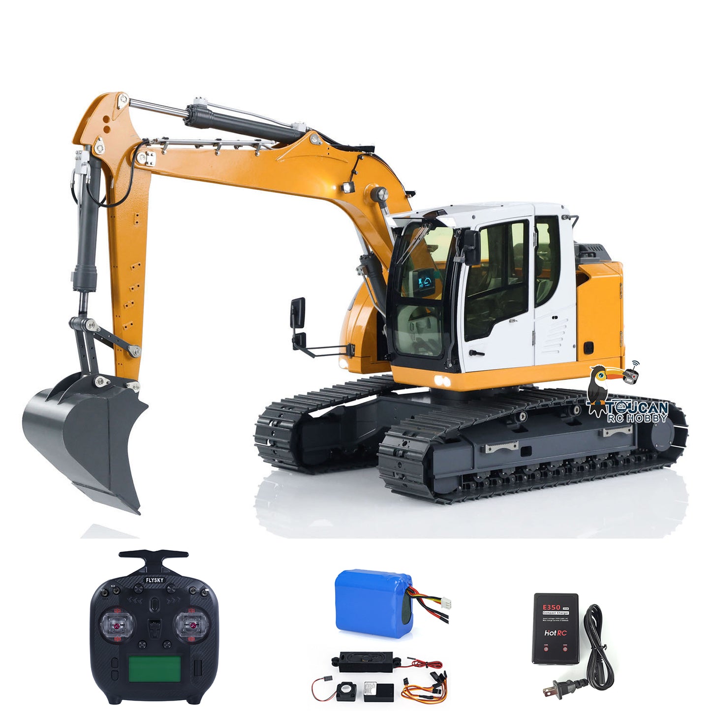 US STOCK 1/14 RC Hydraulic Excavator R920 JDM-208 Metal Remote Control Digger Model Sound