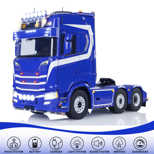 TOUCAN 770S 1/14 RC Tractor Truck 6X6 Metal Chassis Axle Locks 3Speed RTR Smoke Sound Light Unit Cabin Suspension ST8