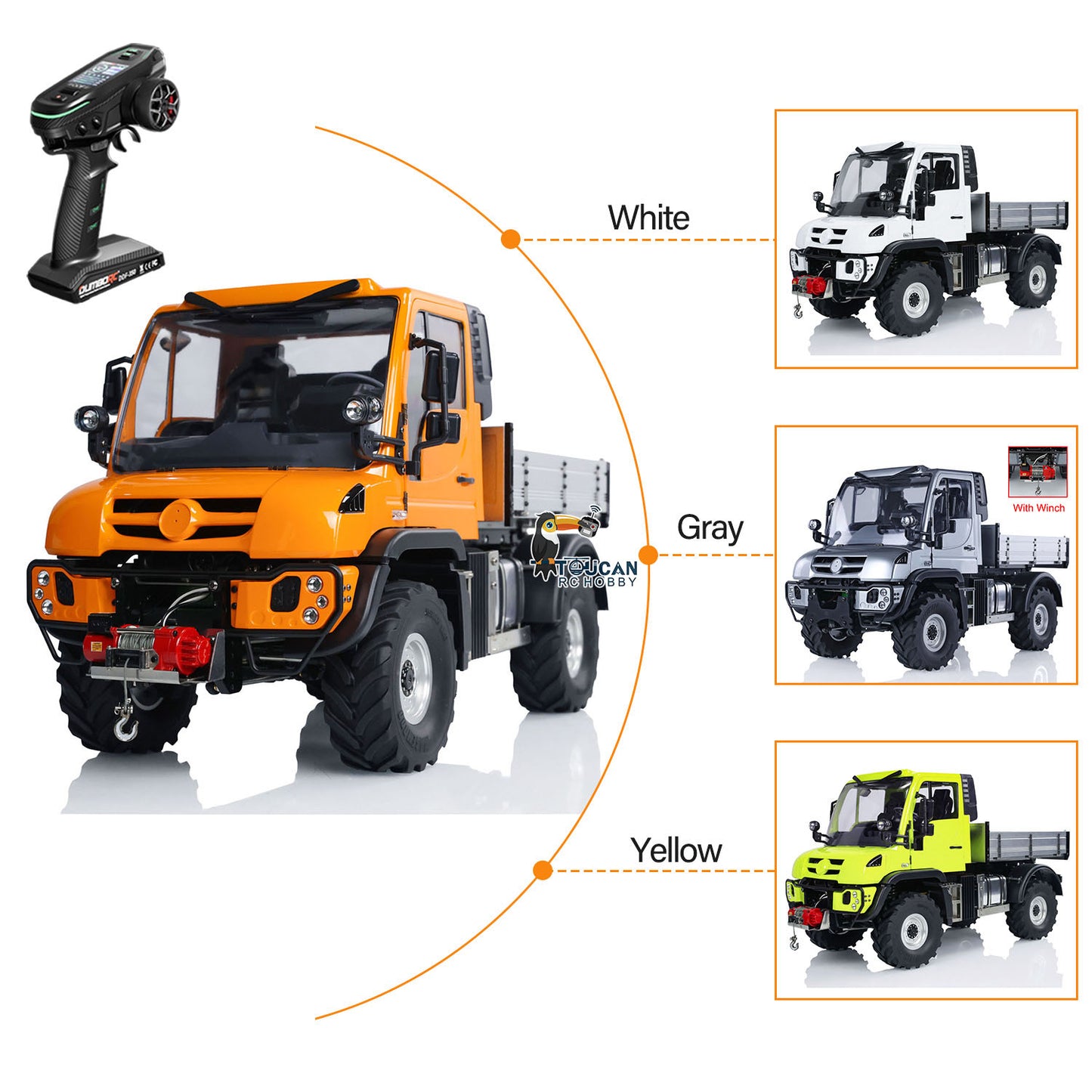 UNI U423 1/10 RC Rock Crawler Car 4X4 4WD Remote Control Off-road Vehicles Metal Axles Bucket Winch Lights Sound DDF350 Radio