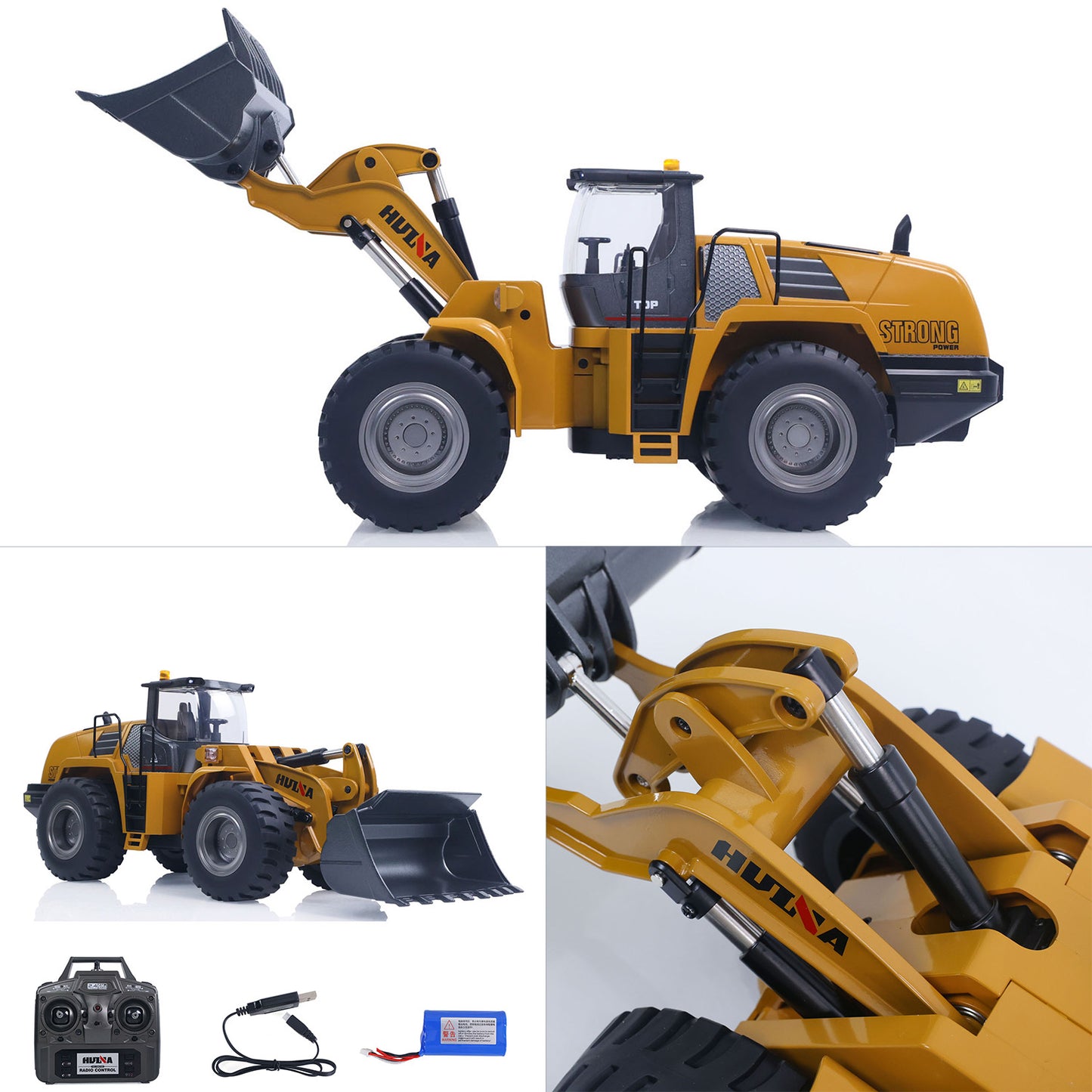 US STOCK 1/14 HUINA Toys 2.4G Radio Controlled Loader 1583 Electric Lifting System Lights Sound RC Construction Vehicles Assembled