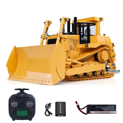 US STOCK Metal 1/14 RC Bulldozer Hydraulic DXR2 Remote Control D10T Tracked Dozer Model