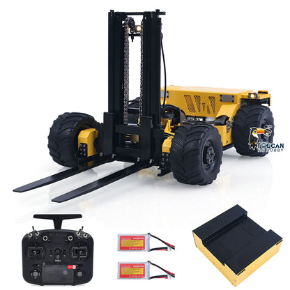Super Frog Metal 1/14 Hydraulic Remote Control Foldable Forklift BM214 5 Valves Lights Sounds Frsky Radio Battery Storage Box