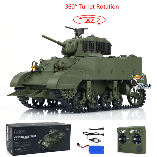 IN STOCK 1/16 Scale RTR Tank US Stuart M5A1 British VI Light Tank High Speed Sound Lights