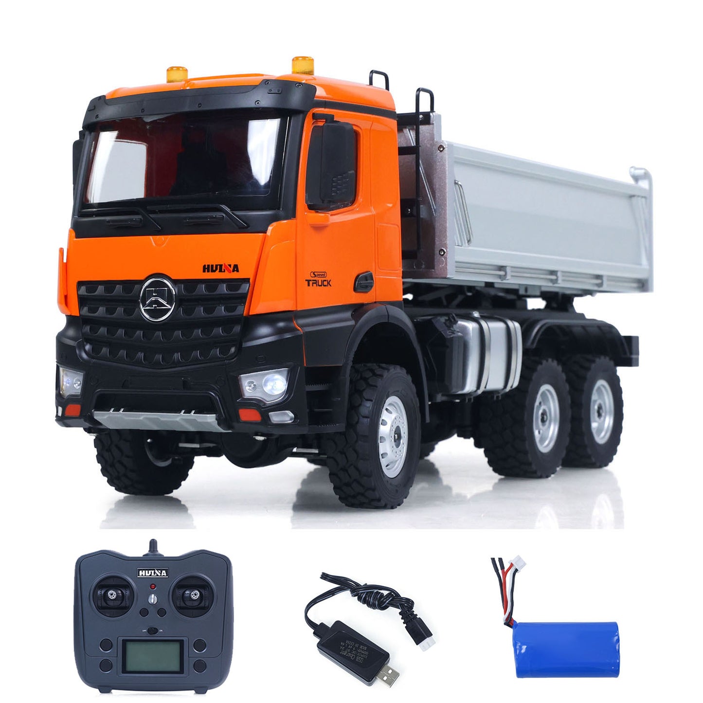 Fast Shipping 1/14 HUINA 1598 2.4G Remote Control Dumper 6*6 Engineering Transport Vehicle Lifting Rod Tipper Car Light Sound Battery Toys