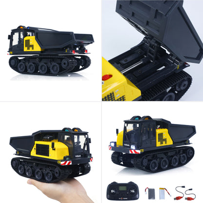 US STOCK 1/50 T14R Panther RTR Electric RC Crawler Dump Truck Construction Vehicle Tracked Tipper Finished Model Toys Lights Sounds Unit