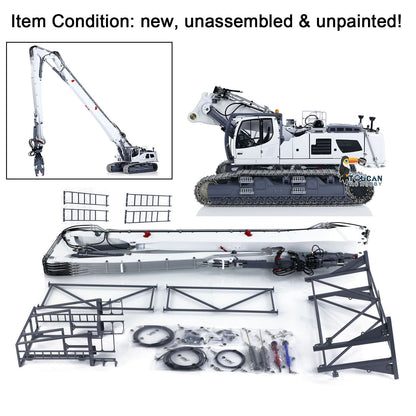 IN STOCK LESU Metal 1/14 RC Full Hydraulic Excavator LR960 KIT DIY Digger with Demolition or Digging Arm