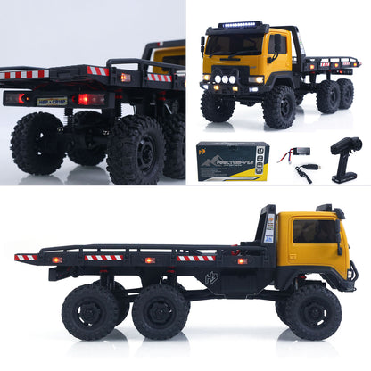US Stock Hobby Plus 1/18 Remote Control Off Road Car 6X6 RC Flatbed Truck 2Speed Gearbox Flysky ESC 280 Brushed Motor 6CH Radio RTR