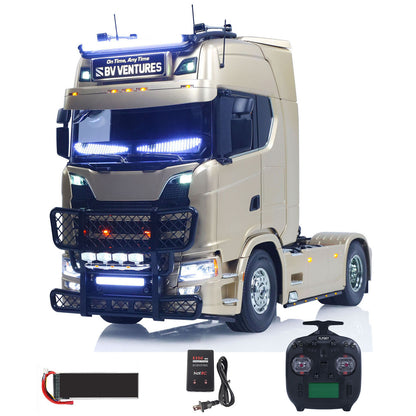 TOUCAN 1/14 Remote Control Tractor Truck 4X2 TAMIYA Chassis 56379 3Speed Gearbox Flowing Water Light Smoke Unit ST8 Radio RTR Demon Eye Electric Windshield Wiper