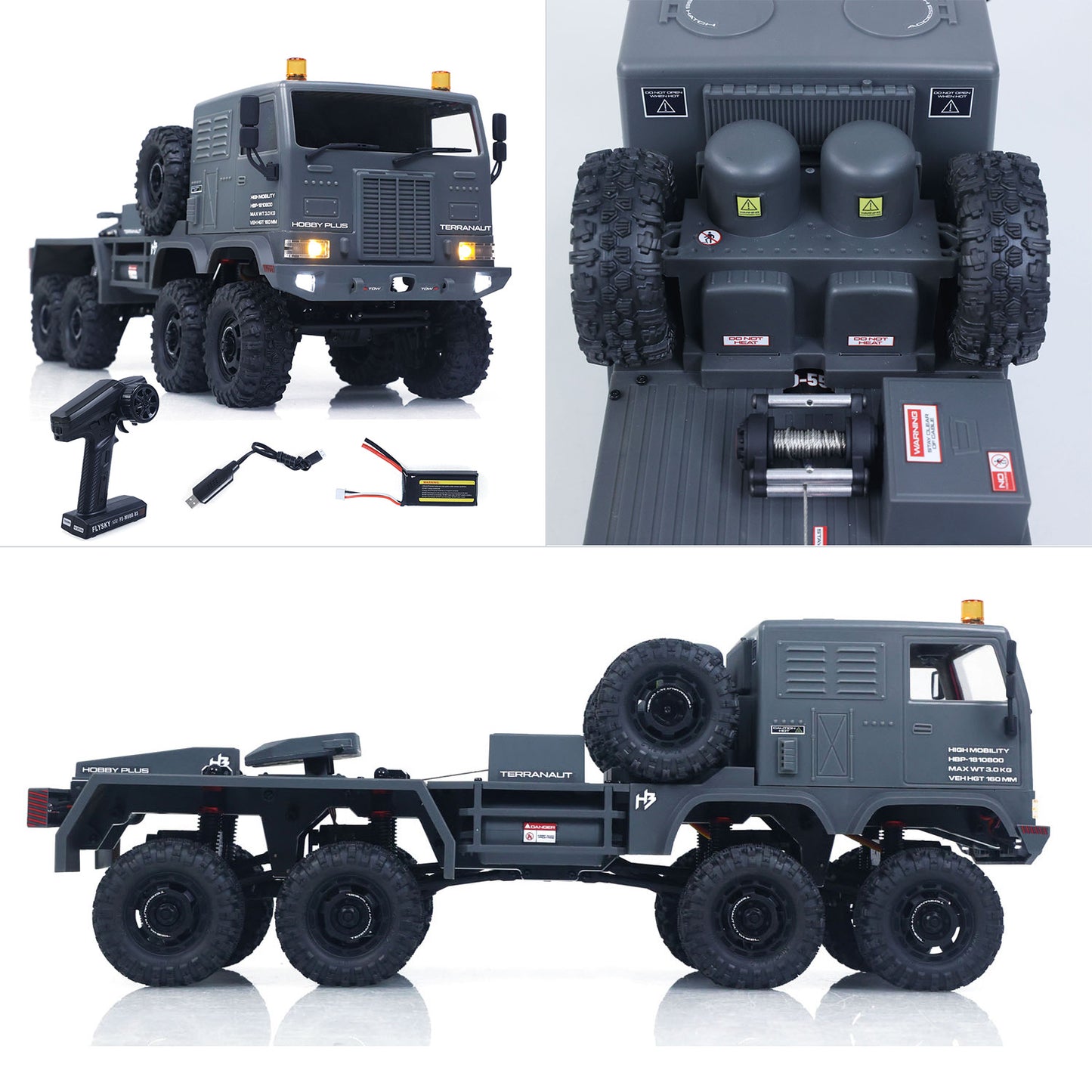 Fast Shipping RTR 1/18 Radio Control Military Truck 8*8 RC Off Road Vehicle 280 Brushed Motor Fifth Wheel Winch Metal Hook All Wheel Steering
