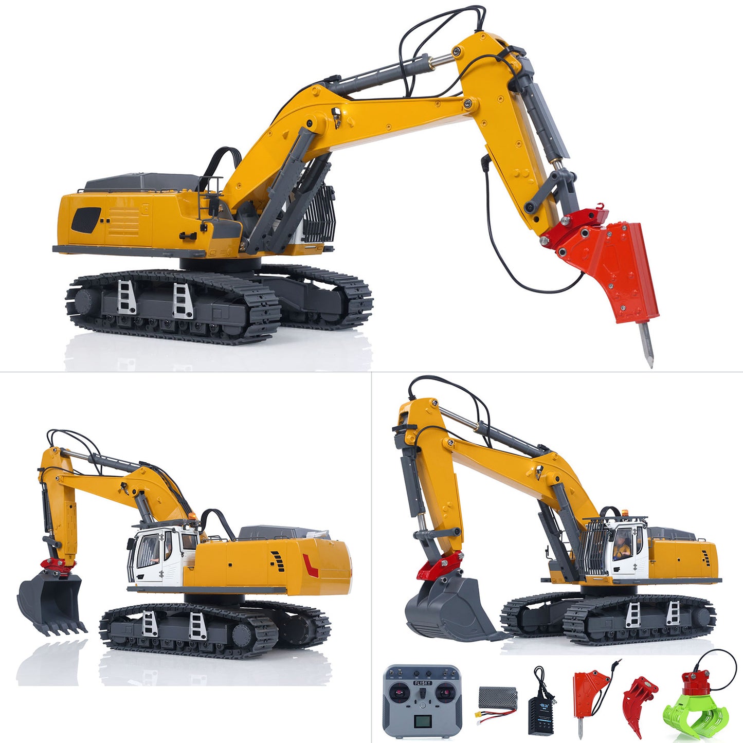 Fast Shipping 1/18 Kabolite 5901 100S Electric Lifting RC Excavator Flysky Remote Control Digger Engineering Vehicle Electric Ripper Hammer