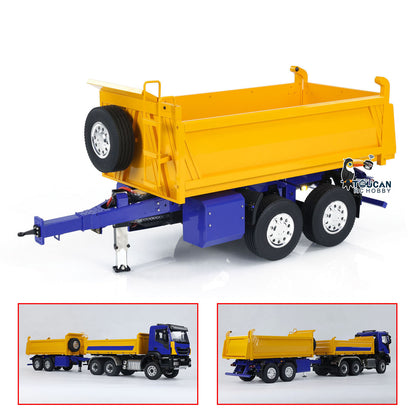 LESU Metal 1/14 2-Axle RC Hydraulic Trailers Electric Self-dumping Full Trailer