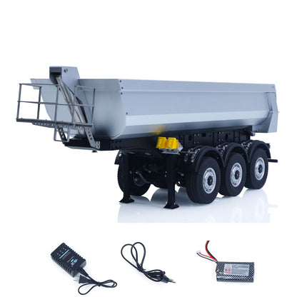 Fast Shipping 26.1Inches KABOLITE 1/14 Metal Radio Control Semi Trailer Dumper Electric Lifting for RC Tractor Truck 770S Light Support Leg