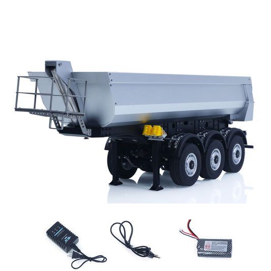 Fast Shipping 26.1Inches KABOLITE 1/14 Metal Radio Control Semi Trailer Dumper Electric Lifting for RC Tractor Truck 770S Light Support Leg