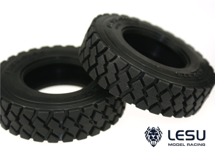 1Pair LESU Rubber Tires for TAMIYA 1/14 RC Tractor Truck Model