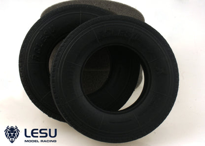 1Pair LESU Rubber Tires for TAMIYA 1/14 RC Tractor Truck Model