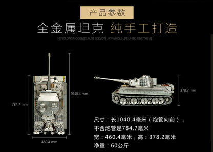 Char de combat radiocommandé allemand Tiger I RTR Henglong entièrement en métal à l'échelle 1/8 3818