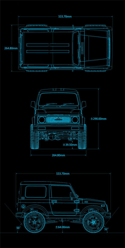 Capo 1/6 Crawler SIXER1 Kunststoff lackiert Kabine RC Auto Shell Motor Servo ESC I6S 