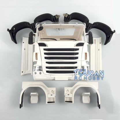 Unlackierte Kunststoffkabine R370 für 1/14 3-Achs RC Sattelzugmaschine