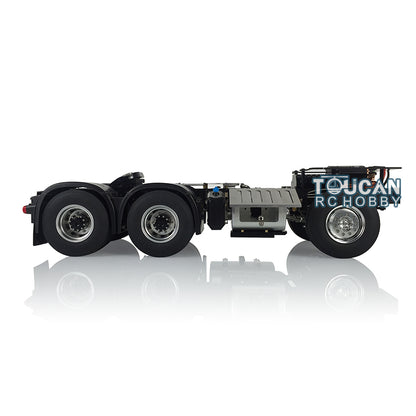 LESU 1/14 Metal 6x6 Chassis with 3Speed Transmission Differential Lock Axles for 3363 (56348) 1851 High Roof RC Tractor Truck