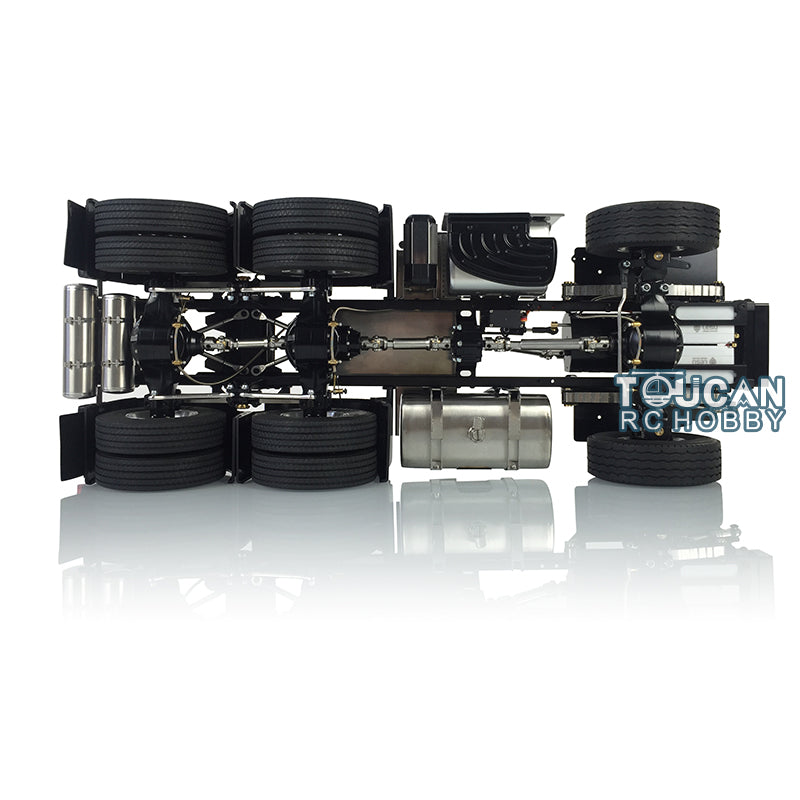LESU 1/14 Metal 6x6 Chassis with 3Speed Transmission Differential Lock Axles for 3363 (56348) 1851 High Roof RC Tractor Truck