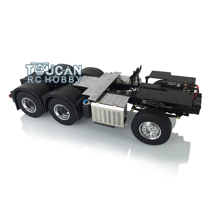 LESU 1/14 Metal 6x6 Chassis with 3Speed Transmission Differential Lock Axles for 3363 (56348) 1851 High Roof RC Tractor Truck