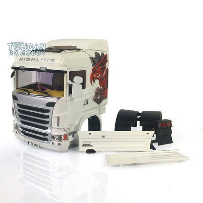 R730 Cabin Tractor Truck Smoking Gripen for 1/14 RC Model