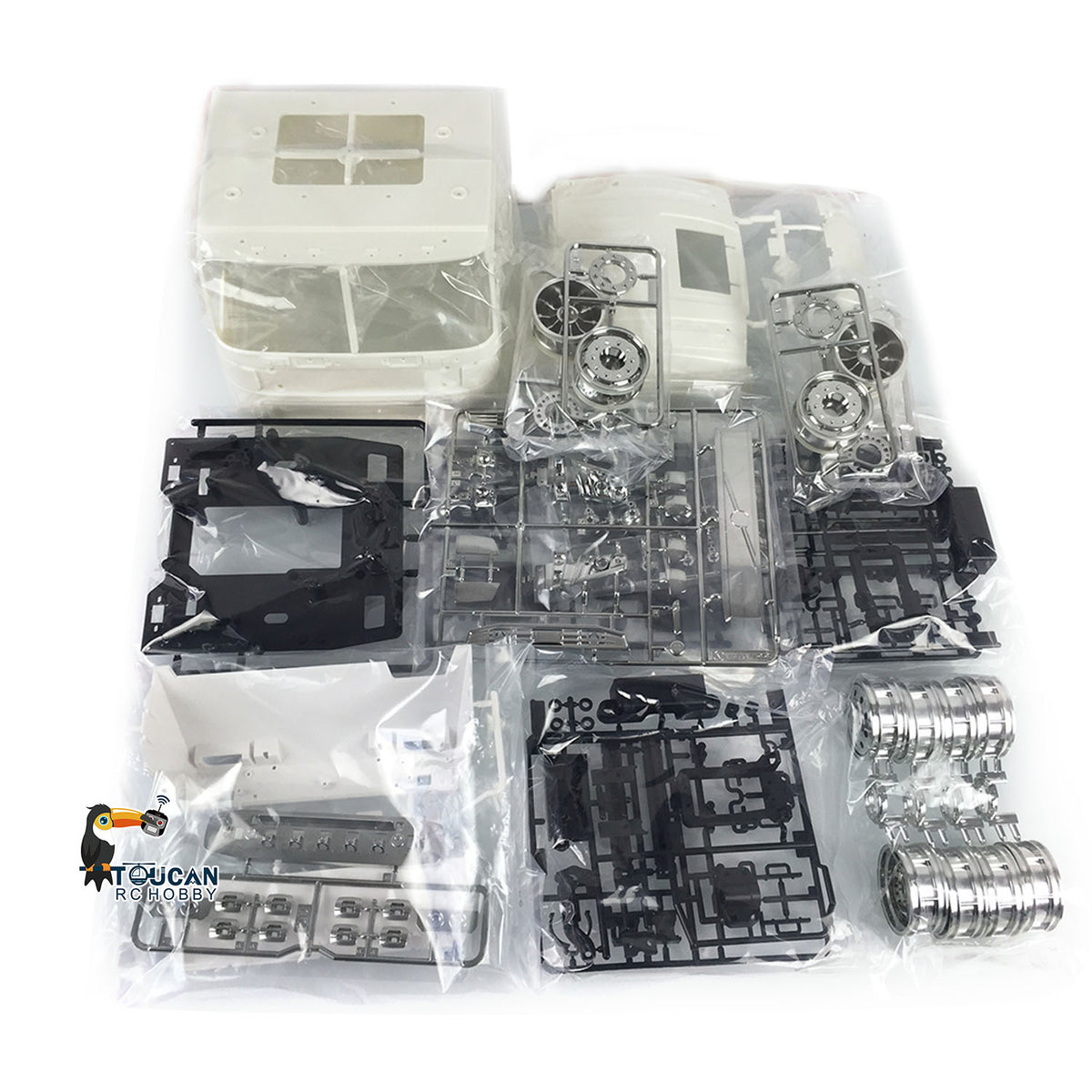 1/14 8x4 Unpainted Unassembled RC Tow Tractor Remote Controlled Truck Electric Cars Lorry Model DIY Motor