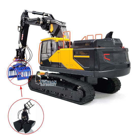 MTM 1/14 RC PNP EC380 3-Arms Metal Tracked Excavator Digger With Hydraulic Clamshell Bucket