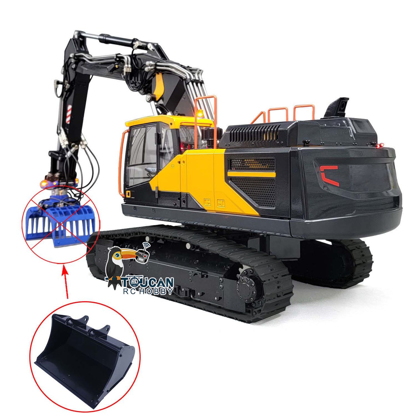1:14 EC380 RC Excavator Hydraulic Tracked 3 Arms Remote Control Diggers