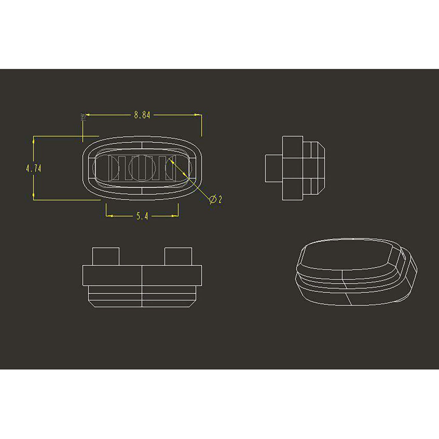 Degree LED Side Skirts Light For 1/14 Tamiya 56323 RC Tractor Truck