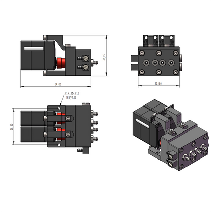 CUT Model Metal Directional Valve with 1CH/2CH/3CH/4CH/5CH for 1/14 RC Excavator Loader Forklift Truck