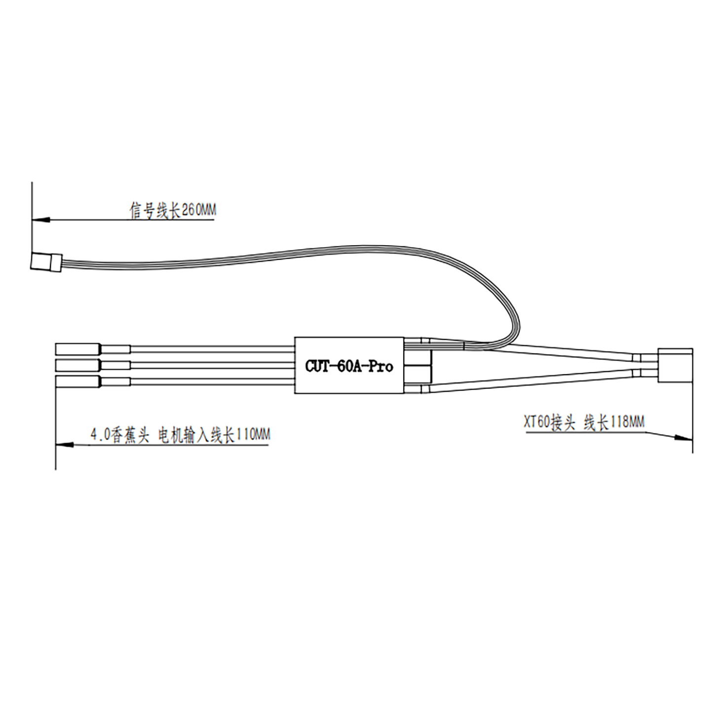 One-way 60A Brushless ESC for 5055 Pump 1/12 1/14 Hydraulic RC Excavator Dozer