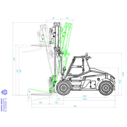 LESU 1/14 Metal RC Hydraulic Forklift for Aoue-LD160S Lind Remote Control Car