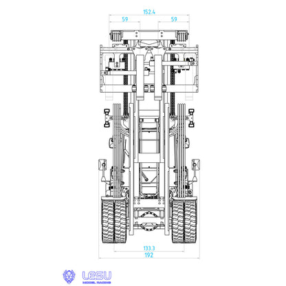 LESU 1/14 Aoue LD160S RC Unassembled Metal Hydraulic Forklift A0014