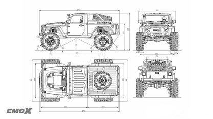 KIT chenille tout-terrain CROSSRC 4X4 EMOX RC 1/8