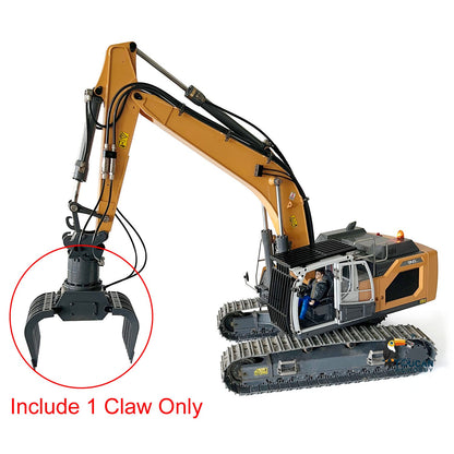 XDRC Metal Sieve Bucket Claw Grab LED Lights Ripper Scarifier for 1/14 L945 RC Hydraulic Excavator