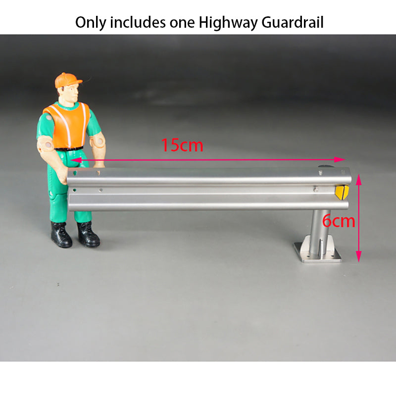 Barrière de route en métal, barrière de sécurité pour autoroute, pour voiture, camion, véhicule tout-terrain, modèle 1/14 RC