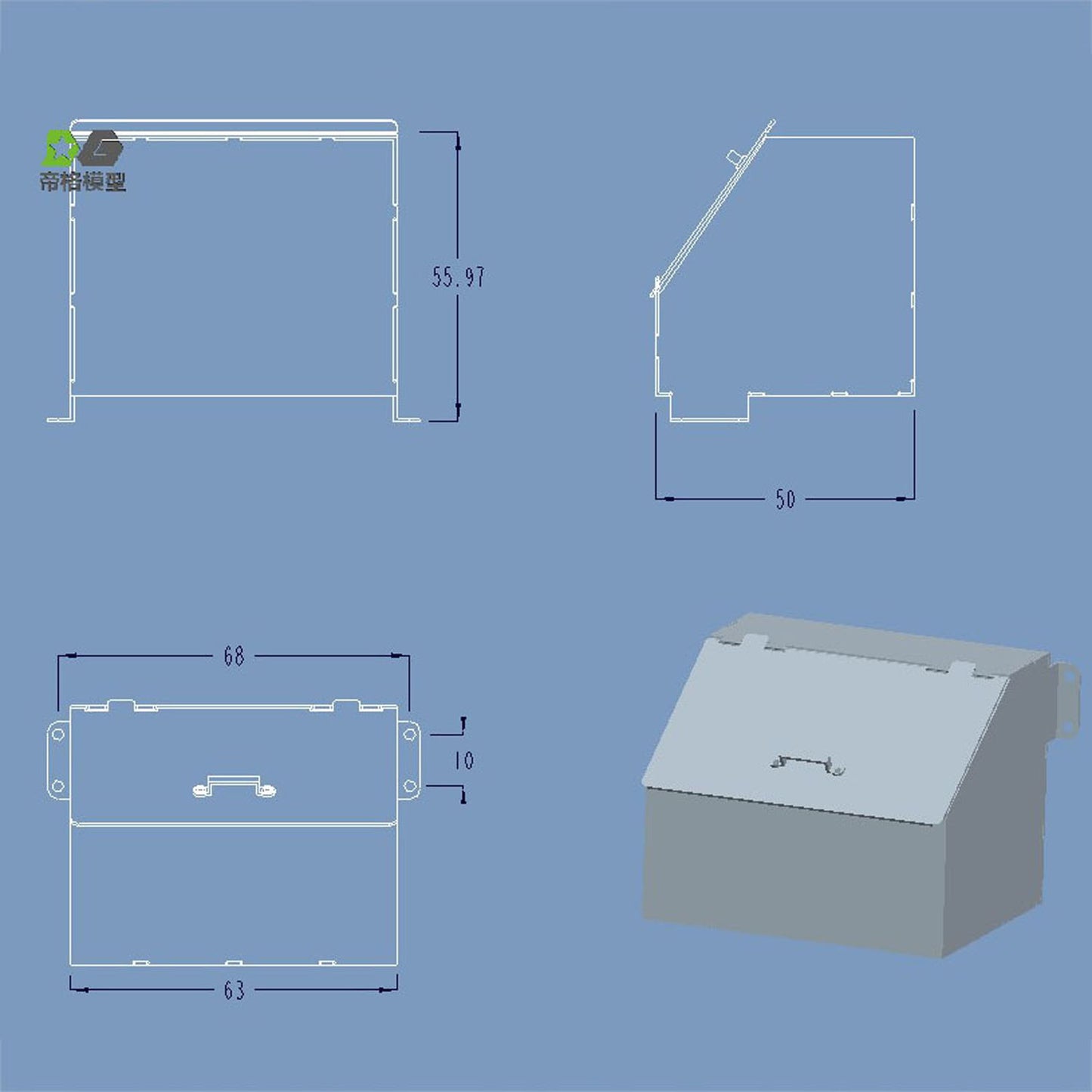 Metal Anti-skid Plate Tool Box for 1/14 RC Tractor Truck Remote Control Car 56344 Model